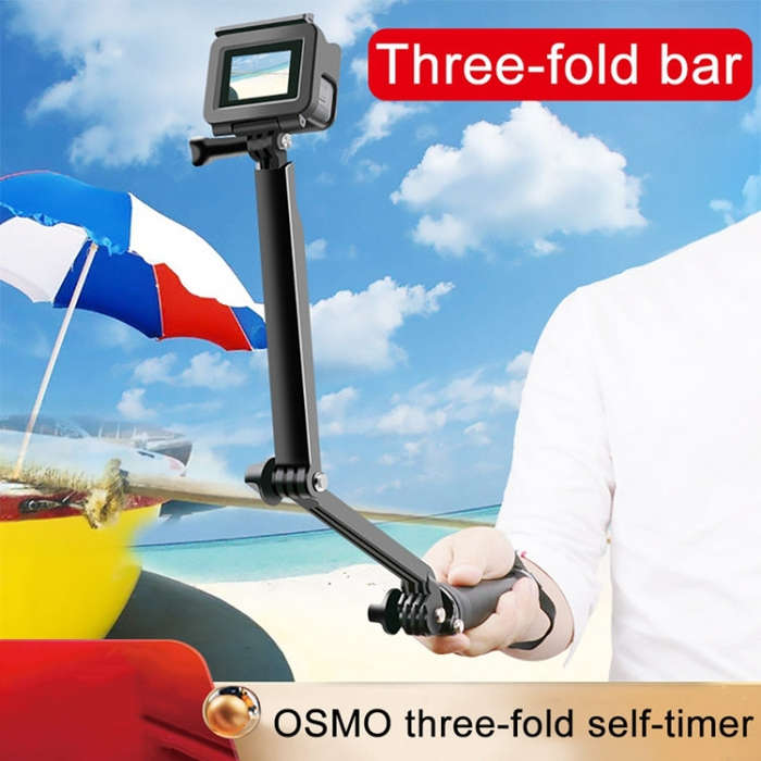 3-Way Monopod + Tripod + Grip Super Portable Magic Mount Selfie Stick for GoPro, Insta360, DJI an...