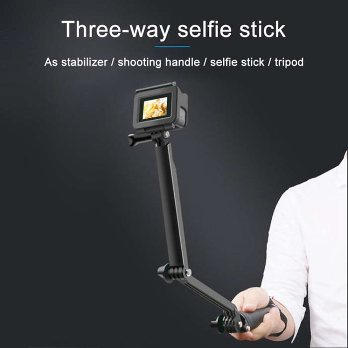 3-Way Monopod + Tripod + Grip Super Portable Magic Mount Selfie Stick for GoPro, Insta360, DJI an...