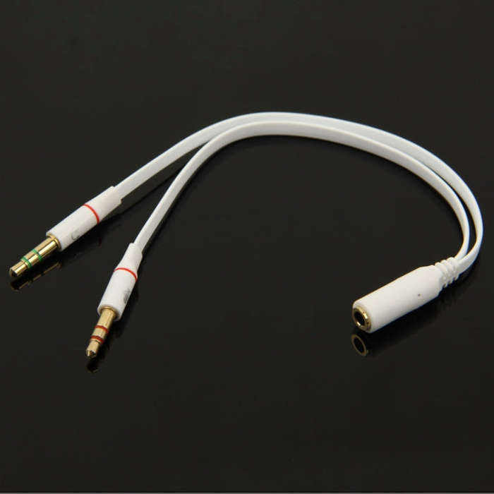 3.5mm female to 3.5mm Male Microphone Jack + 3.5mm Male Earphone Jack Adapter Cable