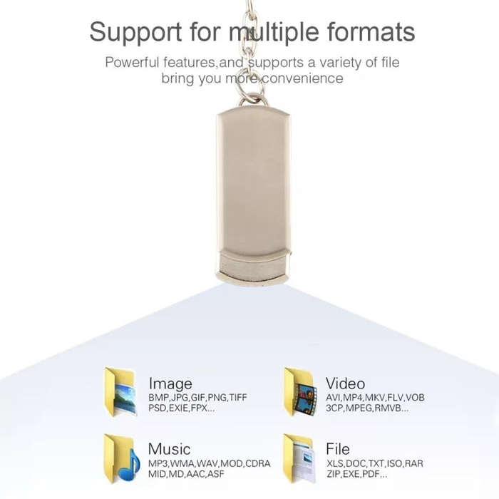 Metal Series Mini USB 2.0 Flash Disk with Keychain (4GB)