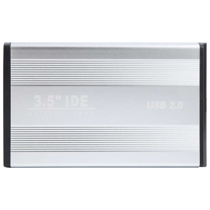 3.5 inch HDD External Case, Support IDE Hard Drive, EU Plug (Silver)