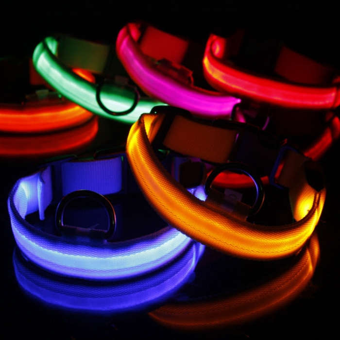 Adjustable 3-Mode LED Flashing Dog Collar, Size: S (Random Color Delivery)