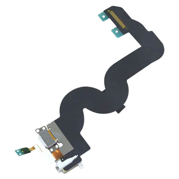 Original Charging Port + Headphone Audio Jack Flex Cable for iPod touch 5(White)