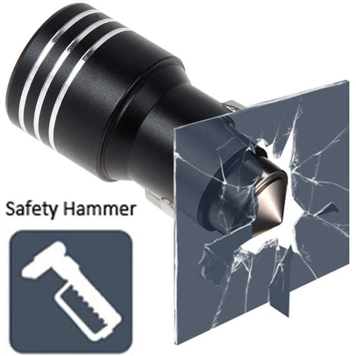 KX-C001 2 USB Ports 5V 4.2A Car Charger with Safety Hammer Function, For iPhone, iPad, Galaxy,  H...