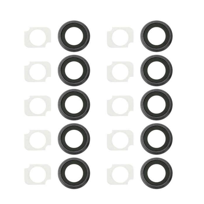 10 Pairs / Set Rear Camera Lens Ring + Flashlight Bracker for iPhone 6 Plus & 6s Plus(Grey)