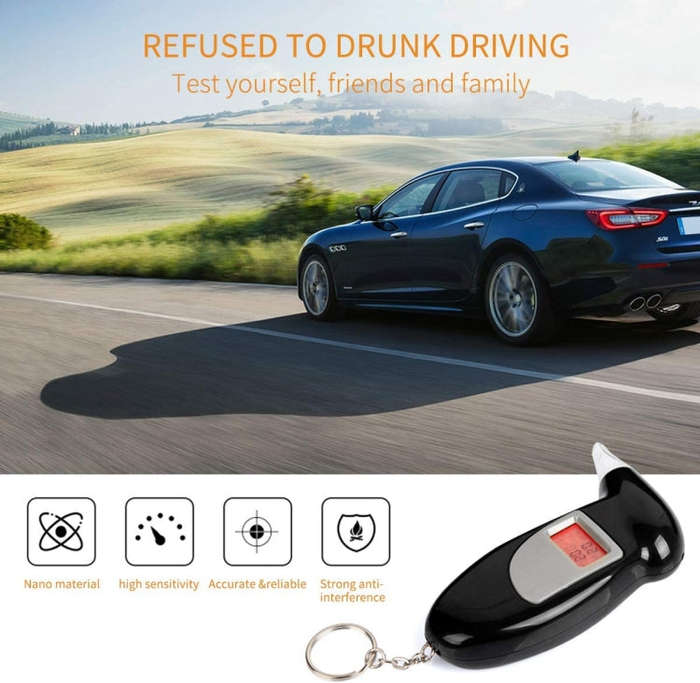 LCD Digital Alcohol Tester Breathalyzer(Black)