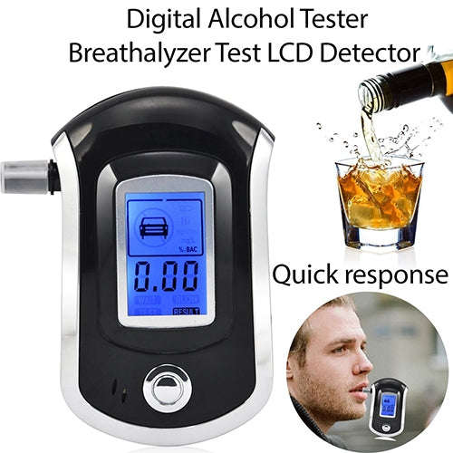 3 digitals LCD Display Breath Alcohol Tester Analyzer(Black)