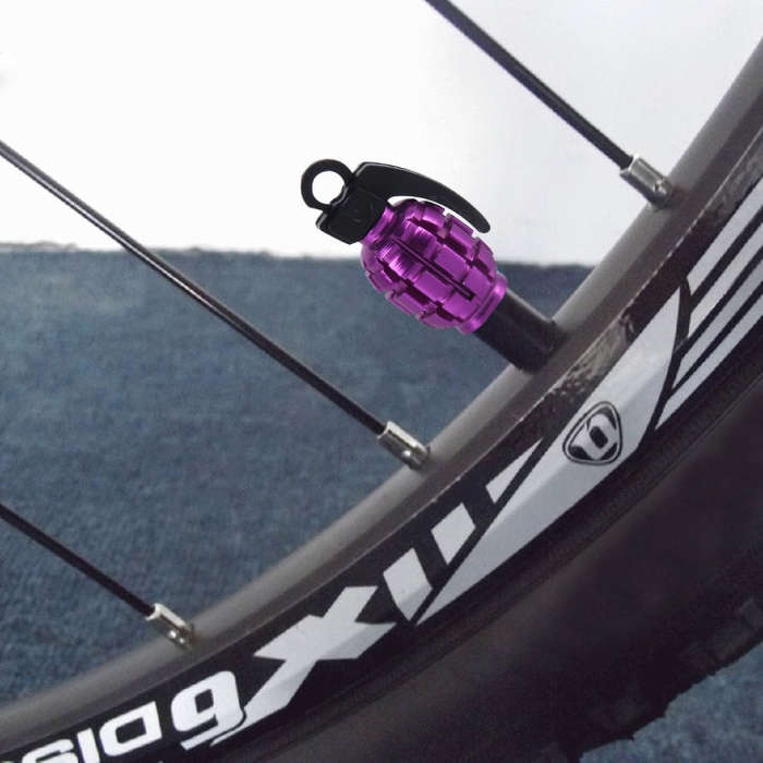 4 PCS Universal Bicycle Tire Valve Caps(Purple)