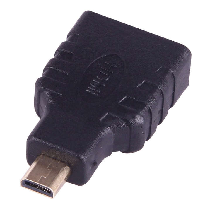 Micro HDMI Male to HDMI Female Adapter (Gold Plated)(Black)