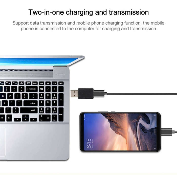 USB 2.0 AM to Micro USB Female Adapter(Black)