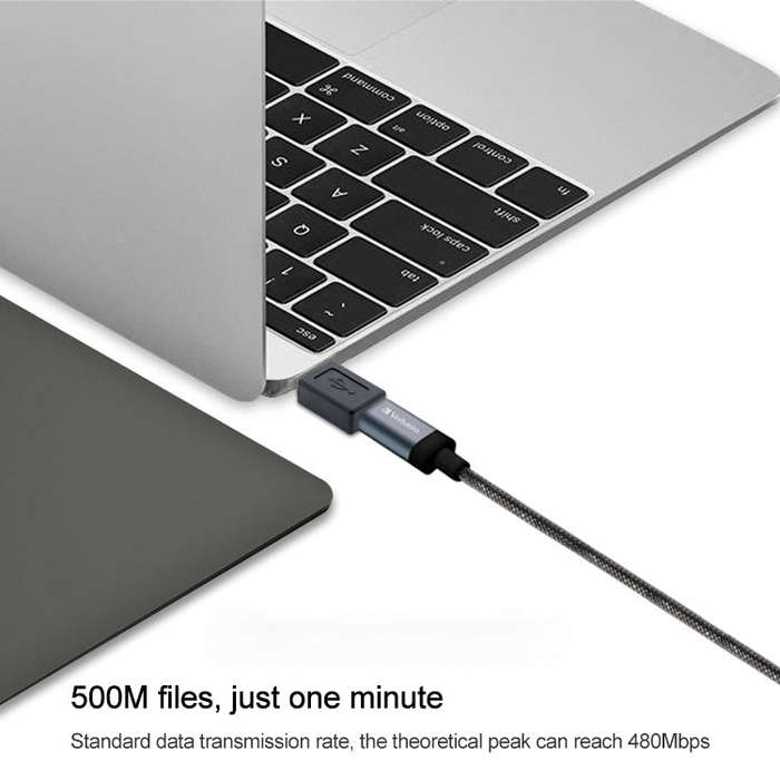 USB 2.0 AM to Micro USB Female Adapter(Black)