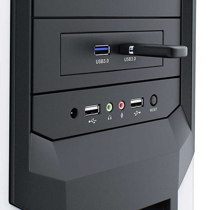 USB 3.0 Front Panel Floppy Disk Bay 20 Pin 2 Ports HUB Bracket Cable(Black)