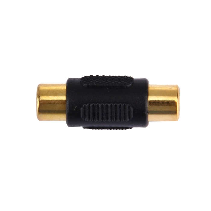 Gold RCA Female to Gold RCA Female Connector(Black)