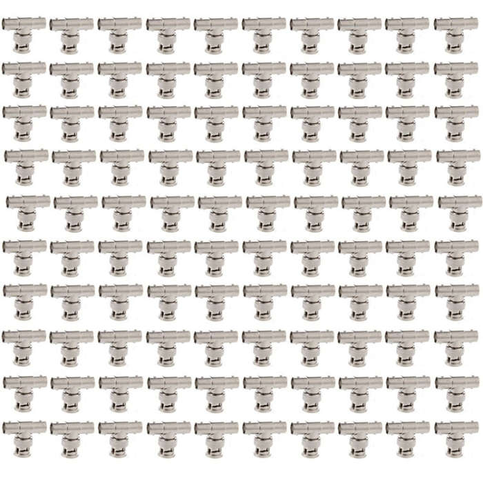 100 PCS UG274U BNC T Type One Male to Dual BNC Female Connector Adapter
