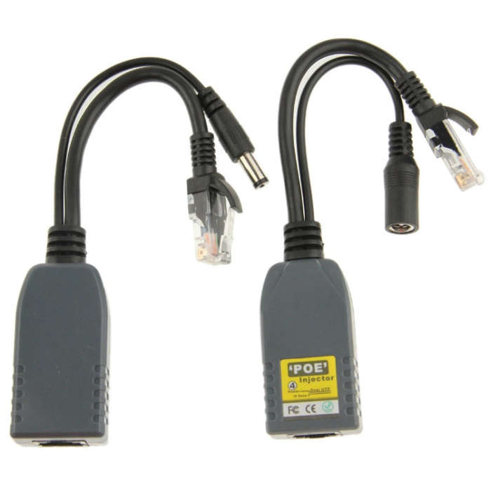 2 PCS 904, 4 Cores Power Over Ethernet Passive POE Splitter Injector Adapter Cable Kit for IP Cam...