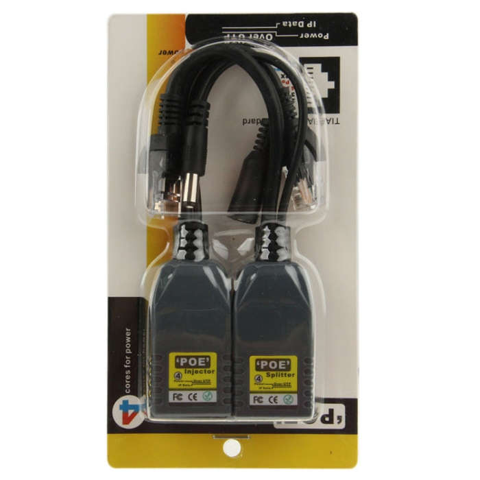 2 PCS 904, 4 Cores Power Over Ethernet Passive POE Splitter Injector Adapter Cable Kit for IP Cam...
