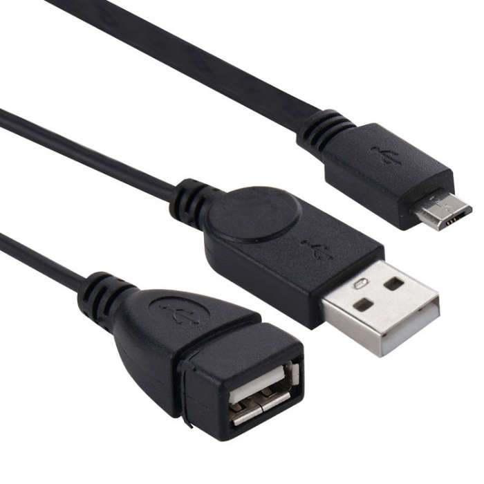 Micro USB to USB 2.0 Male & USB 2.0 Female Host OTG Converter Adapter Cable, Length: About 30cm(B...