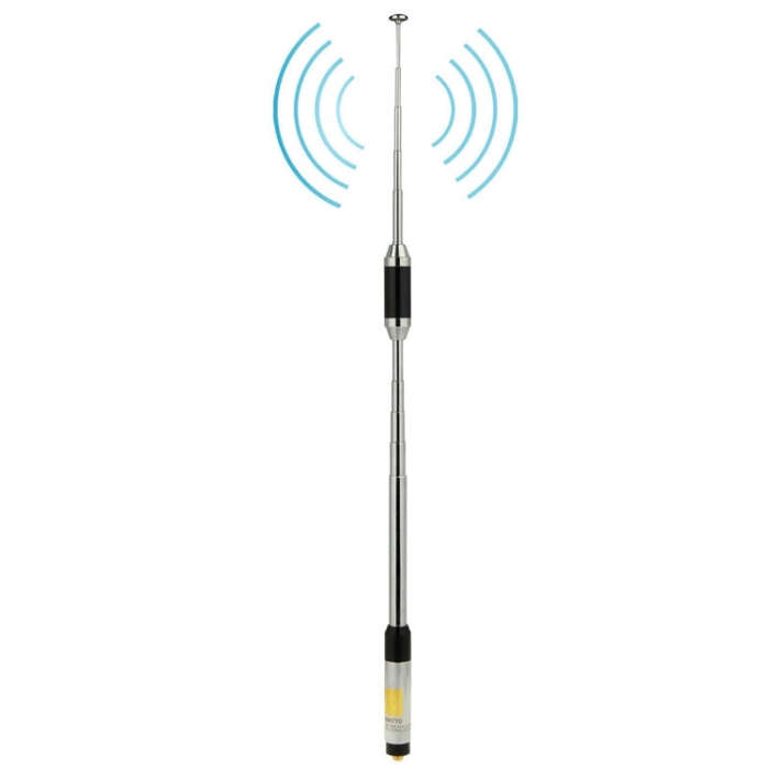 RH770 Dual Band 144/430MHz High Gain SMA-F Telescopic Handheld Radio Antenna for Walkie Talkie, A...