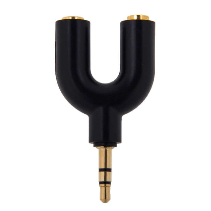 3.5mm Stereo Male to Dual 3.5mm Stereo Female Splitter Adapter(Black)