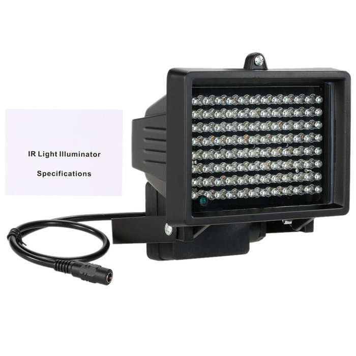 96 LED Auxiliary Light for CCD Camera, IR Distance: 100m (ZT-496WF) , Size: 13x16.8x11cm(Black)