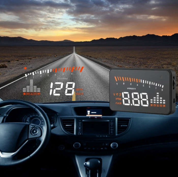 X5 HUD 3 inch Universal Multi Car Head Up Display with OBDII EOBD System, Light Sensors, Rotation...