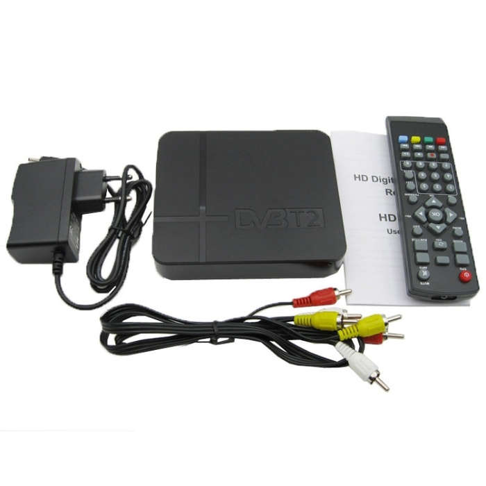 Mini Terrestrial Receiver HD DVB-T2 Set Top Box, Support USB / HDMI / MPEG4 /H.264(EU Plug)