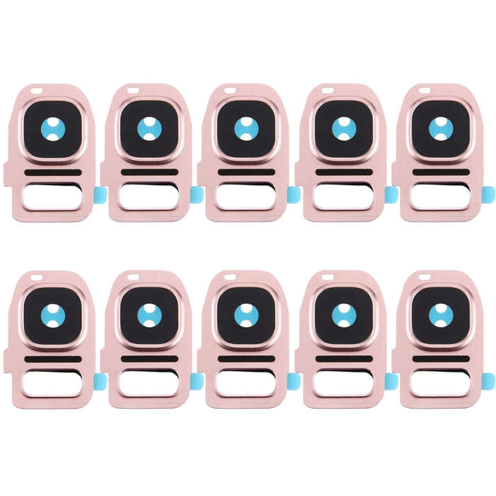 For Galaxy S7 / G930 10pcs Rear Camera Lens Cover + Flashlight Bracker (Rose Gold)