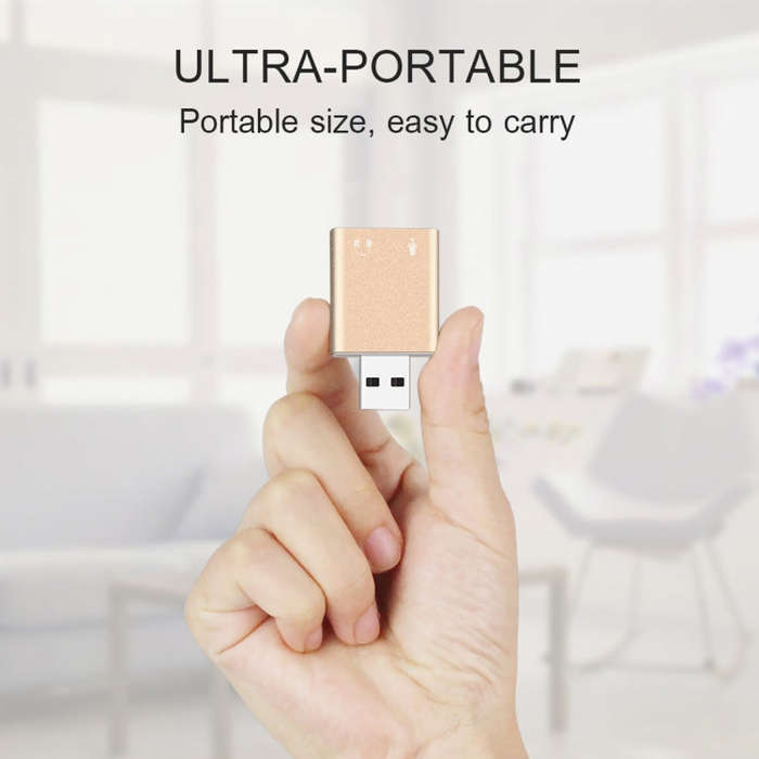 Aluminum Shell 3.5mm Jack External USB Sound Card HIFI Magic Voice 7.1 Channel Adapter Free Drive...
