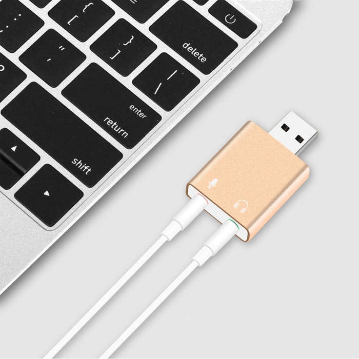 Aluminum Shell 3.5mm Jack External USB Sound Card HIFI Magic Voice 7.1 Channel Adapter Free Drive...