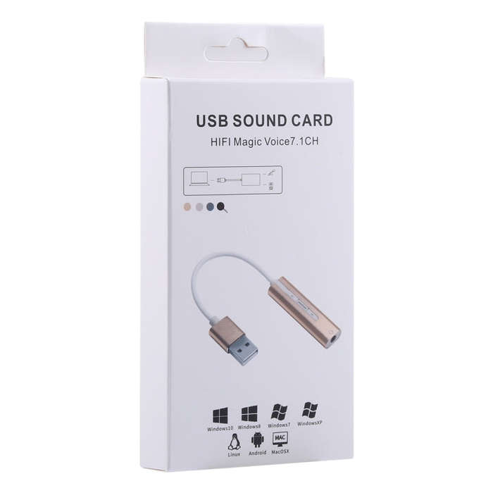 Aluminum Shell 3.5mm Jack External USB Sound Card HIFI Magic Voice 7.1 Channel Adapter Free Drive...