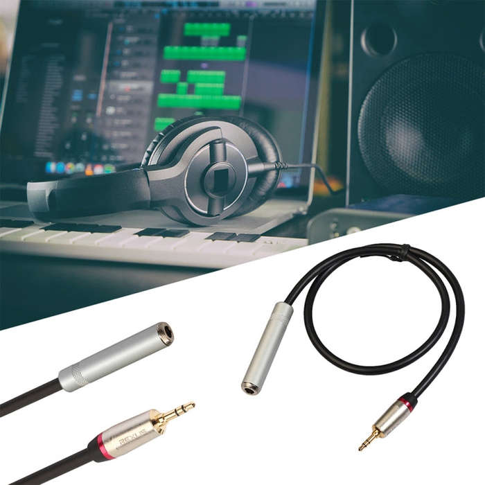 REXLIS TC128MF 3.5mm Male to 6.5mm Female Audio Adapter Cable, Length: 1m