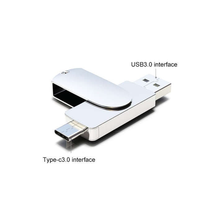 Kinzdi 128GB USB 3.0 + Type-C 3.0 Interface Metal Twister Flash Disk V11 (Rose Gold)