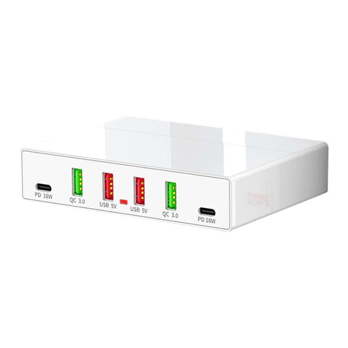X5 6 In 1 Multi-function USB Quick Charging Station Smart Socket Holder Stand