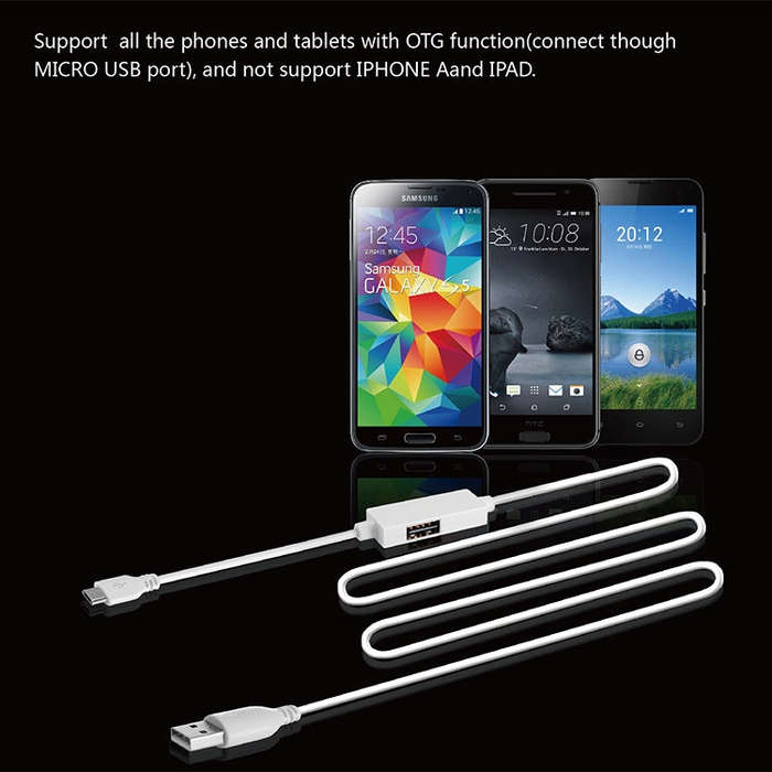OTG-Y-03 USB 2.0 Male to Micro USB Male + USB Female OTG Charging Data Cable for Android Phones /...