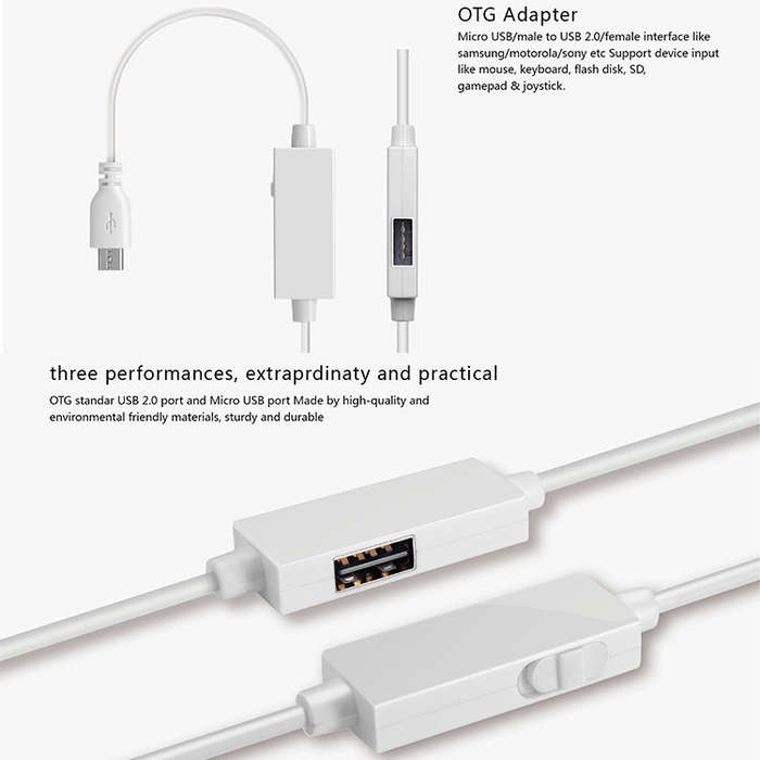 OTG-Y-03 USB 2.0 Male to Micro USB Male + USB Female OTG Charging Data Cable for Android Phones /...