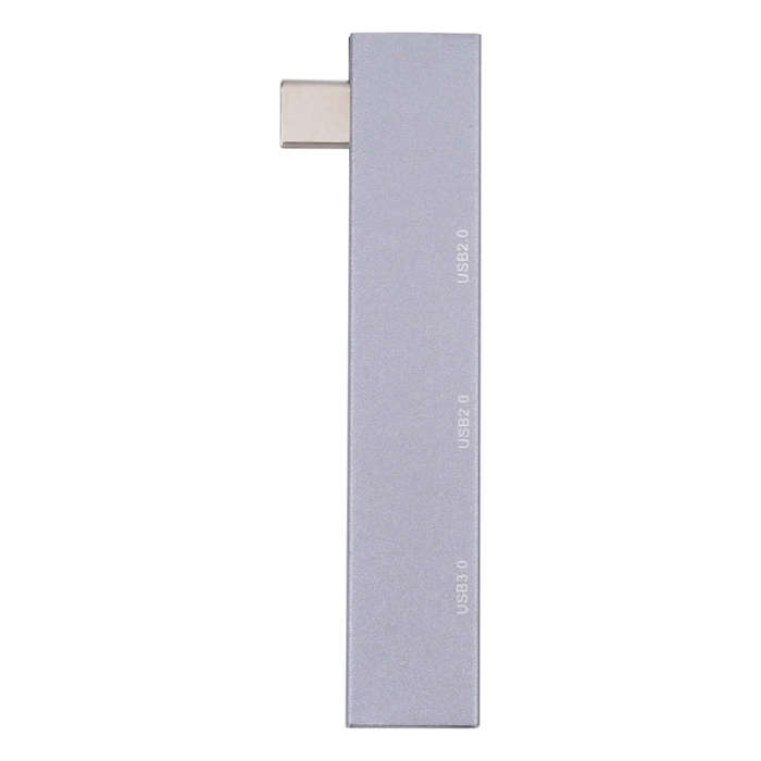 839 USB-C/Type-C Male to Dual USB 2.0+USB 3.0 Female Adapter(Silver)