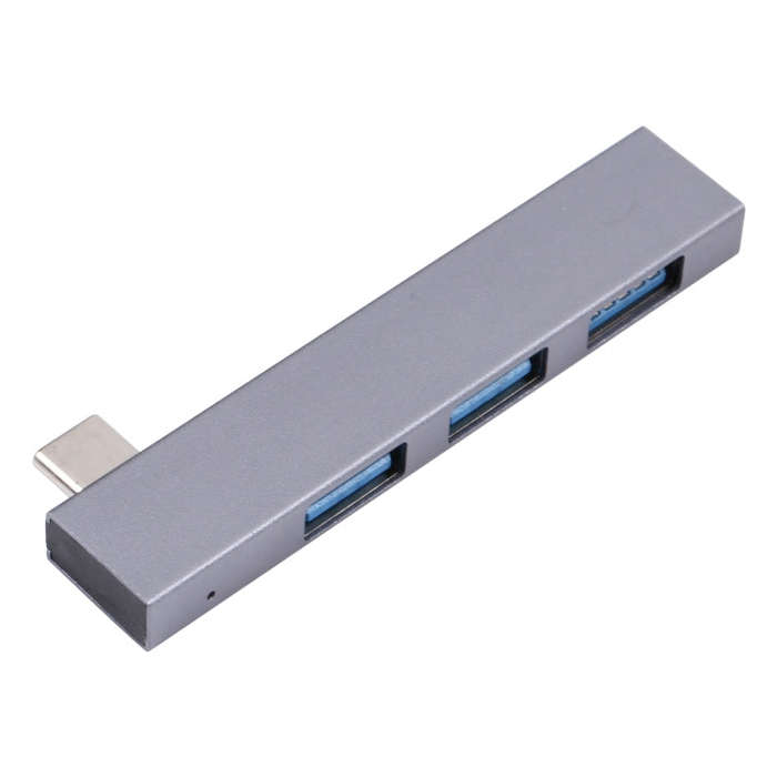 839 USB-C/Type-C Male to Dual USB 2.0+USB 3.0 Female Adapter(Silver)