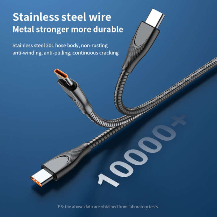 ADC-009 USB-C / Type-C to USB-C / Type-C Zinc Alloy Hose Fast Charging Data Cable, Cable Length: ...