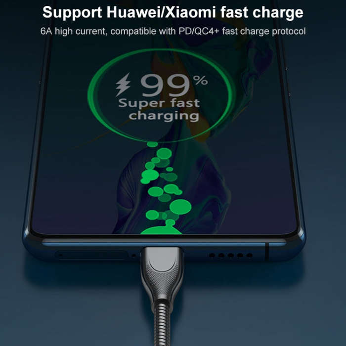 ADC-009 USB-C / Type-C to USB-C / Type-C Zinc Alloy Hose Fast Charging Data Cable, Cable Length: ...