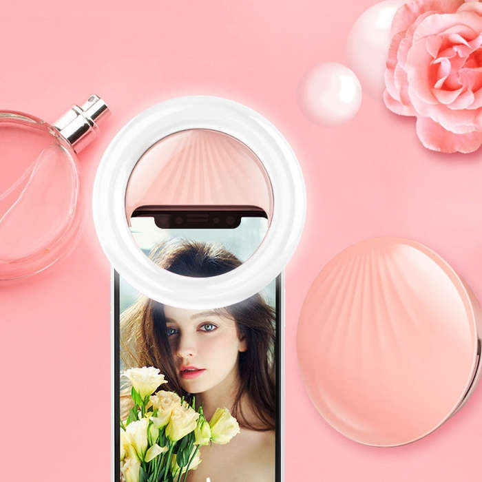 RK34 Rechargeable Beauty Selfie Light Selfie Clip Flash Fill Light (Black)