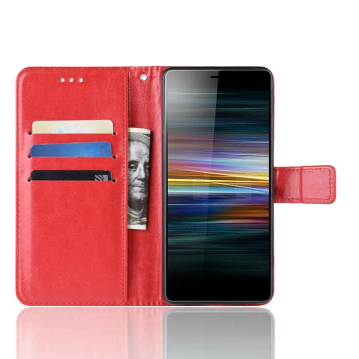 Retro Crazy Horse Texture Horizontal Flip Leather Case for Sony Xperia L3, with Holder & Card Slo...