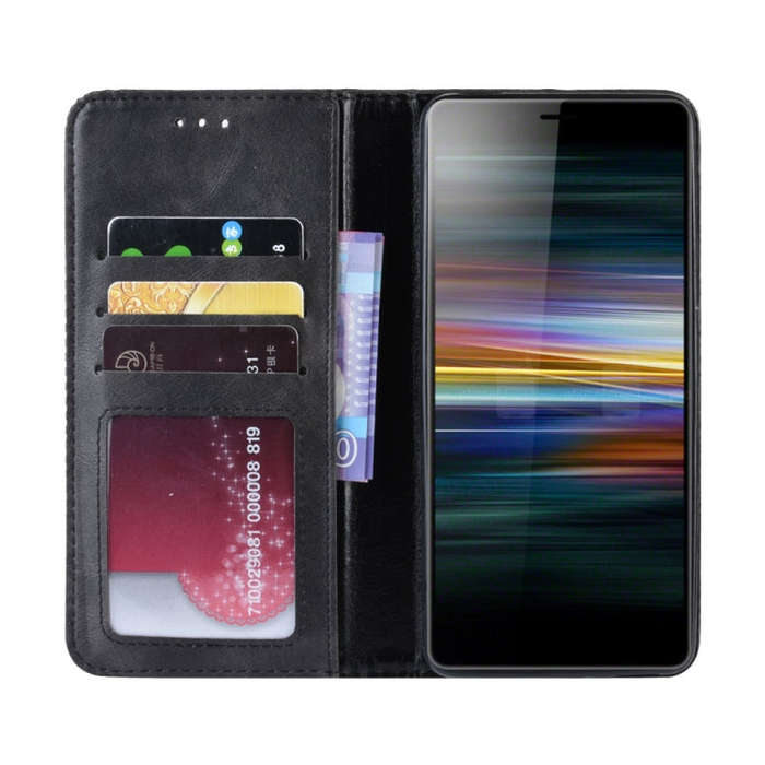 Magnetic Snap Retro Crazy Horse Texture Horizontal Flip Leather Case for Sony Xperia L3, with Hol...