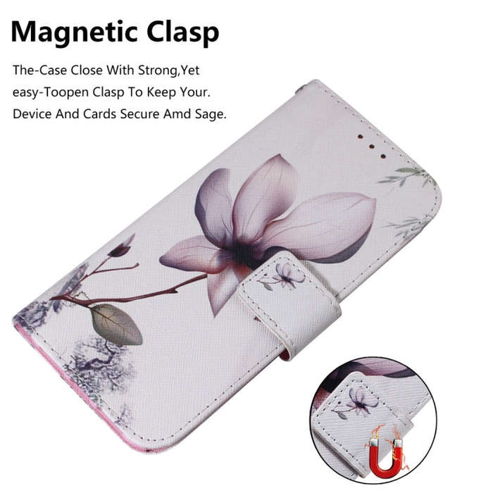 Magnolia Flower Pattern Coloured Drawing Horizontal Flip Leather Case for Sony Xperia L3, with Ho...