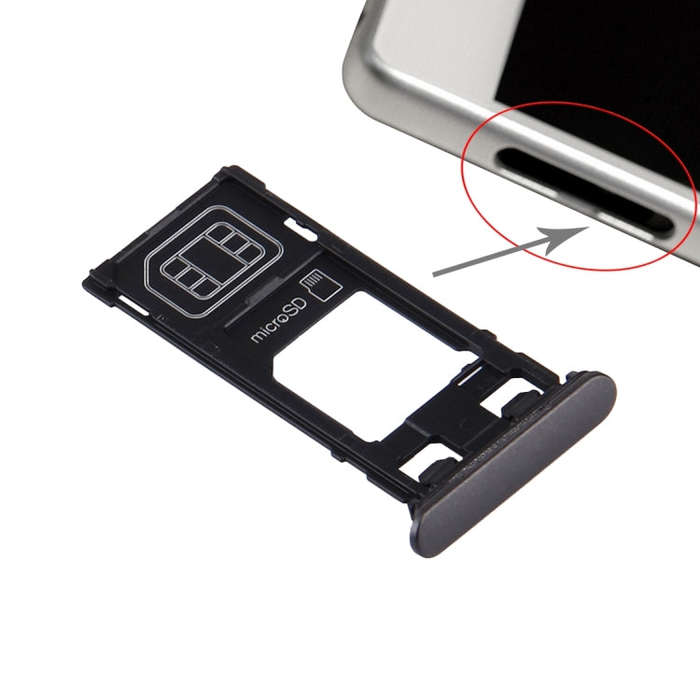 SIM Card Tray + Micro SD Card Tray + Card Slot Port Dust Plug for Sony Xperia X (Single SIM Versi...