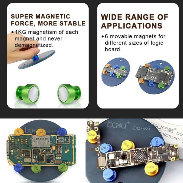 BAKU Universal PCB Fixture Movable Magnetic Jig Board Holder IC Maintenance Repair
