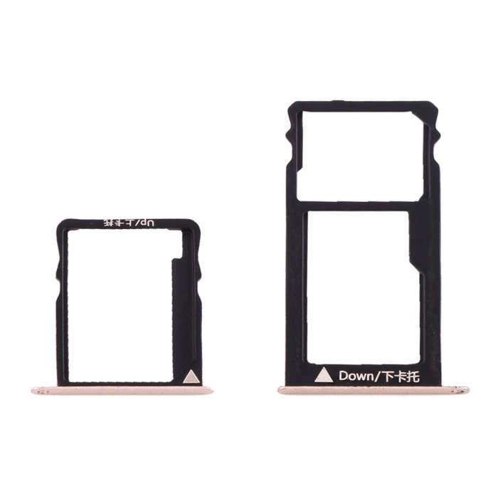 For Huawei Honor 5X / GR5 Micro SIM Card Tray + Nano SIM & Micro SD Card Tray(Gold)