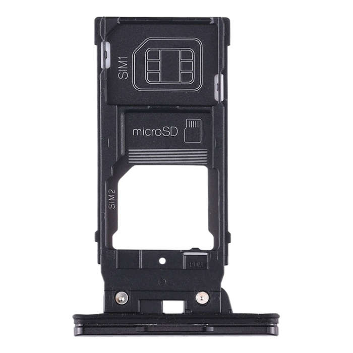 SIM Card Tray + SIM Card Tray + Micro SD Card Tray for Sony Xperia XZ2(Black)