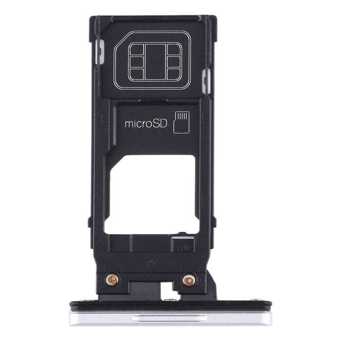 SIM Card Tray + Micro SD Card Tray for Sony Xperia XZ3(White)