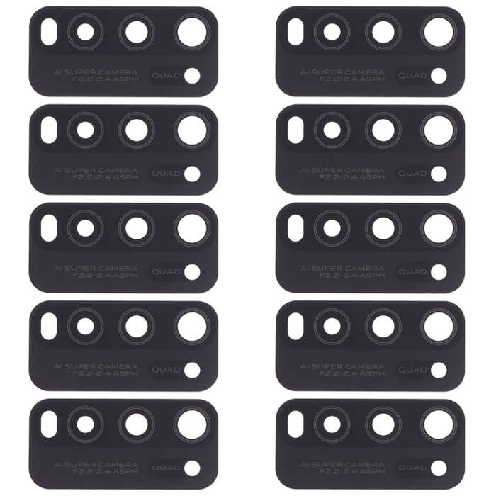 For Vivo Y50 1935, V1965A / Vivo Y30 1938 10pcs Back Camera Lens (Black)