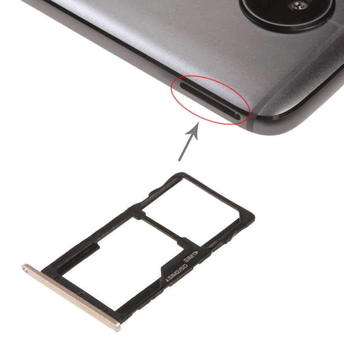 SIM Card Tray + SIM Card Tray / Micro SD Card Tray for Motorola Moto G5S(Gold)